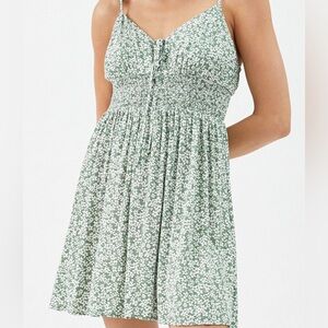 Green floral dress